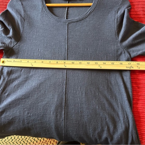 Chico’s Seamed Cotton Slub T-Shirt Dress Navy Blue. Size 4/Chicos 0. - Picture 8 of 13